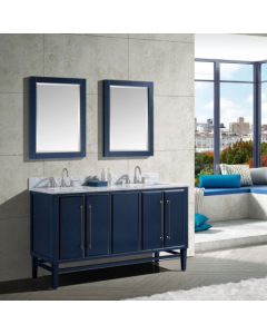Avanity Mason (double) 61-Inch Navy Blue Vanity With Silver Trim - MASON-V60-NBS
