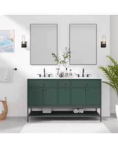 Avanity Paisley (double) 60-Inch Everglade Green Vanity Cabinet w/ Countertop