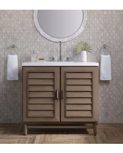 Portland 36 (620-V36-WW) shown with White Zeus Quartz top