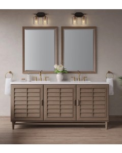 James Martin Portland (double) 72-Inch Whitewashed Walnut Vanity - 620-V72-M-WW