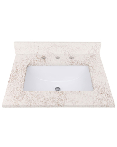 Avanity QUT25AL-RS (single) 25-inch Lotte Radianz Alluring Quartz Countertop & Rectangular Sink