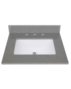 Avanity QUT25CO-RS (single) 25-inch Lotte Radianz Contrail Matte Quartz Countertop & Rectangular Sink