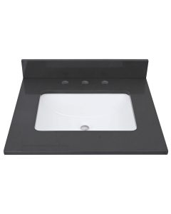 Avanity QUT25UG-RS (single) 25-inch Lotte Radianz Ural Gray Quartz Countertop & Rectangular Sink