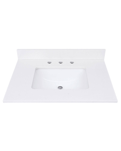Avanity QUT31EW-RS (single) 31-inch Lotte Radianz Everest White Quartz Countertop & Rectangular Sink
