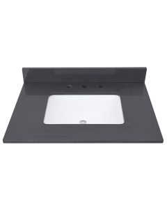 Avanity QUT31UG-RS (single) 31-inch Lotte Radianz Ural Gray Quartz Countertop & Rectangular Sink