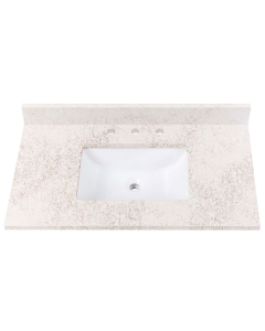 Avanity QUT37AL-RS (single) 37-inch Lotte Radianz Alluring Quartz Countertop & Rectangular Sink