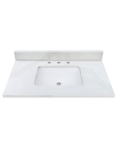 Avanity QUT37CA-RS (single) 37-inch Calacatta Quartz Countertop & Rectangular Sink