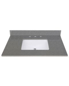 Avanity QUT37CO-RS (single) 37-inch Lotte Radianz Contrail Matte Quartz Countertop & Rectangular Sink