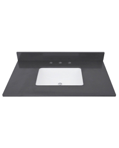 Avanity QUT37UG-RS (single) 37-inch Lotte Radianz Ural Gray Quartz Countertop & Rectangular Sink