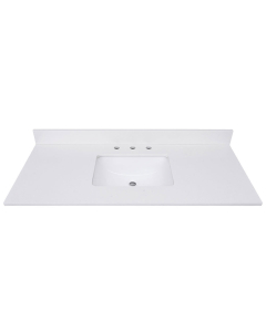 Avanity QUT43EW-RS (single) 43-inch Lotte Radianz Everest White Quartz Countertop & Rectangular Sink
