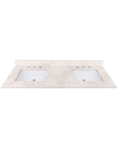 Avanity QUT61AL-RS (double) 61-inch Lotte Radianz Alluring Quartz Countertop & Rectangular Sinks