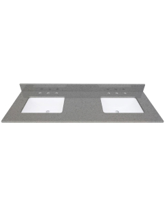 Avanity QUT61CO-RS (double) 61-inch Lotte Radianz Contrail Matte Quartz Countertop & Rectangular Sinks