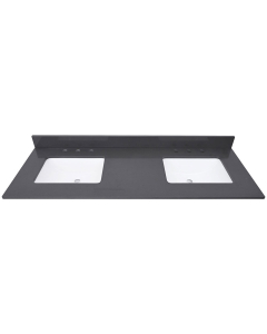 Avanity QUT61UG-RS (double) 61-inch Lotte Radianz Ural Gray Quartz Countertop & Rectangular Sinks