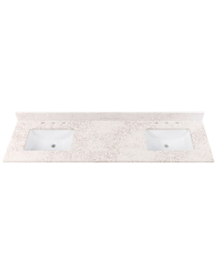 Avanity QUT73AL-RS (double) 73-inch Lotte Radianz Alluring Quartz Countertop & Rectangular Sinks