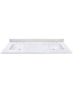 Avanity QUT73CA-RS (double) 73-inch Calacatta Quartz Countertop & Rectangular Sinks