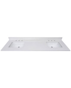 Avanity QUT73EW-RS (double) 73-inch Lotte Radianz Everest White Quartz Countertop & Rectangular Sinks