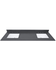Avanity QUT73UG-RS (double) 73-inch Lotte Radianz Ural Gray Quartz Countertop & Rectangular Sinks
