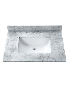 Avanity SUT31CW-RS (single) 31-inch Carrara Marble Countertop & Rectangular Sink