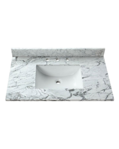 Avanity SUT37CW-RS (single) 37-inch Carrara Marble Countertop & Rectangular Sink