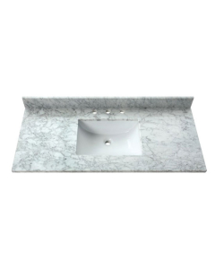 Avanity SUT43CW-RS (single) 43-inch Carrara Marble Countertop & Rectangular Sink