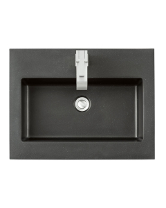 James Martin (single) 23.6-inch Low Profile, Semi-Recessed Charcoal Black Composite Stone Countertop/Sink