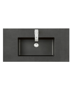 James Martin (single) 35.4-inch Low Profile, Semi-Recessed Charcoal Black Composite Stone Countertop/Sink