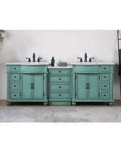 Pearce (double) 90.25-Inch Antique Green Modular Bathroom Vanity With Countertop