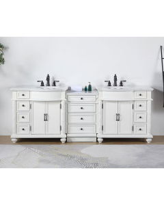 Pearce (double) 90.25-Inch White Modular Bathroom Vanity With Countertop