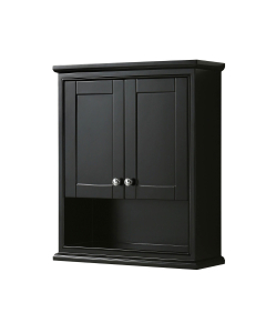Wyndham Deborah 25-Inch Dark Espresso Over-The-Toilet Bathroom Cabinet - Polished Chrome
