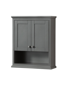 Wyndham Deborah 25-Inch Dark Gray Over-The-Toilet Bathroom Cabinet - Polished Chrome