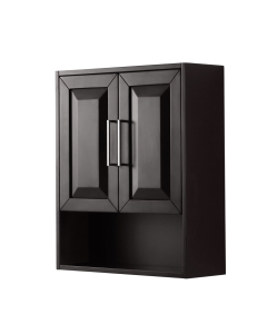 Wyndham Daria 25-Inch Dark Espresso Over-The-Toilet Bathroom Cabinet - Polished Chrome