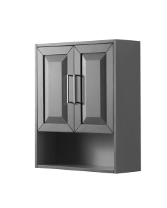 Wyndham Daria 25-Inch Dark Gray Over-The-Toilet Bathroom Cabinet - Polished Chrome