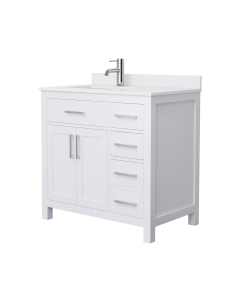 White Cultured Marble, 1-Hole