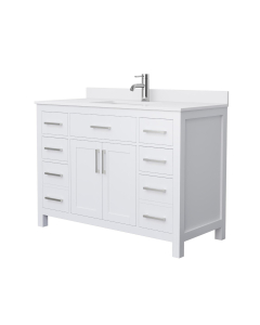 White Cultured Marble, 1-Hole