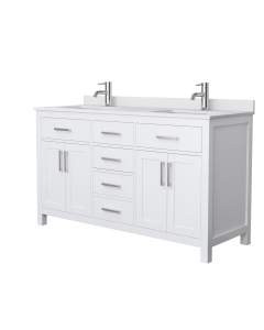 Brushed Nickel - White Cultured Marble