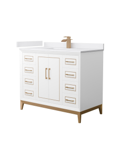 White Cultured Marble, 1-Hole