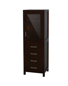 Wyndham Sheffield 24-Inch Espresso Tall Linen Side Cabinet