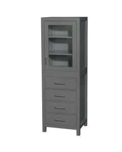 Wyndham Sheffield 24-Inch Dark Gray Tall Linen Side Cabinet