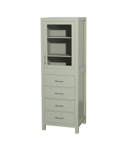 Wyndham Sheffield 24-Inch Light Green Tall Linen Side Cabinet
