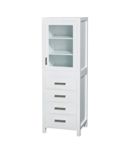 Wyndham Sheffield 24-Inch White Tall Linen Side Cabinet