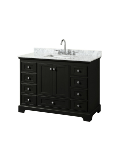 Wyndham Deborah (single) 48-Inch Dark Espresso Vanity - Polished Chrome