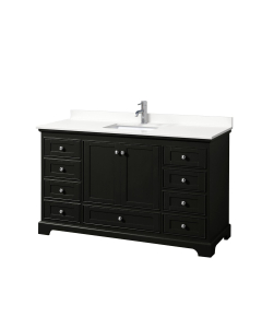 Wyndham Deborah (single) 60-Inch Dark Espresso Vanity - Polished Chrome