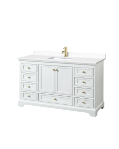 White Cultured Marble, 1-Hole