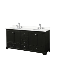 Wyndham Deborah (double) 72-Inch Dark Espresso Vanity - Polished Chrome