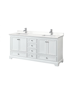 Wyndham Deborah (double) 72-Inch White Vanity - Polished Chrome