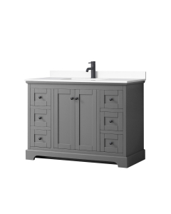 Wyndham Avery (single) 48-Inch Dark Gray Vanity - Matte Black