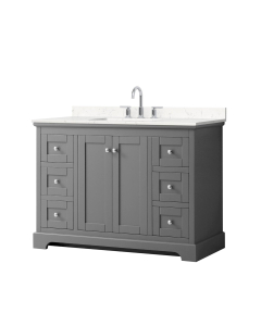 Wyndham Avery (single) 48-Inch Dark Gray Vanity - Polished Chrome