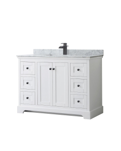 Wyndham Avery (single) 48-Inch White Vanity - Matte Black
