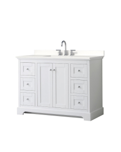 Wyndham Avery (single) 48-Inch White Vanity - Polished Chrome