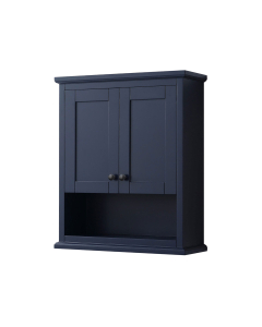 Wyndham Avery 25-Inch Dark Blue Over-The-Toilet Bathroom Cabinet - Matte Black